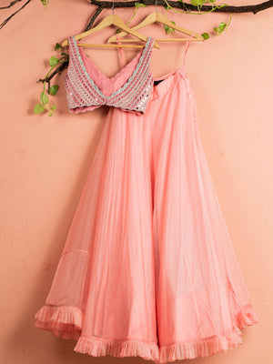 Watermelon Pink Lehenga Set image 1