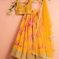 Honey Yellow Floral Lehenga Set image 0