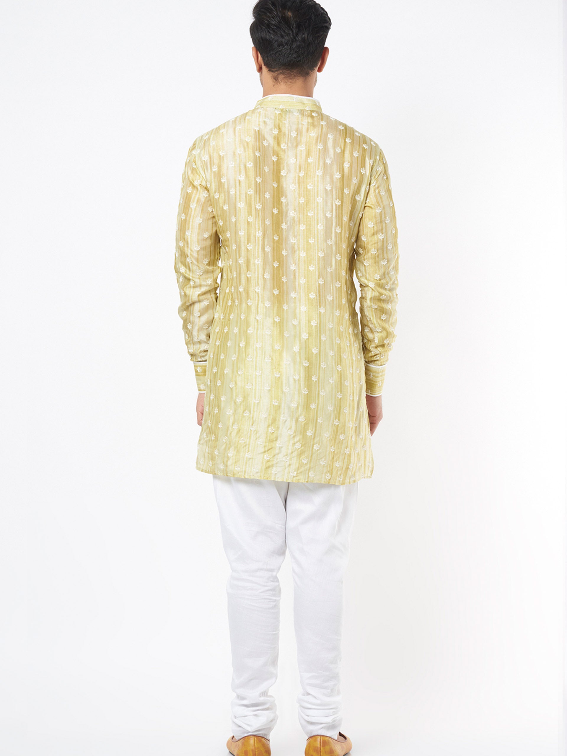 Yellow Gold Silk Kurta Set image 2