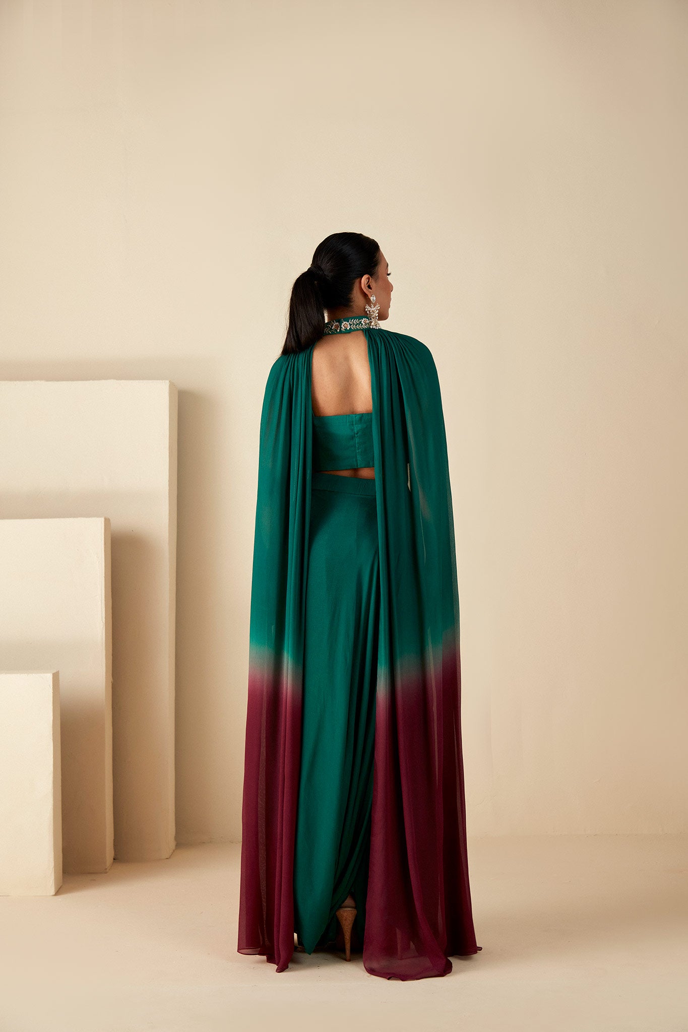 Ombre Cape Skirt Ensemble - S image