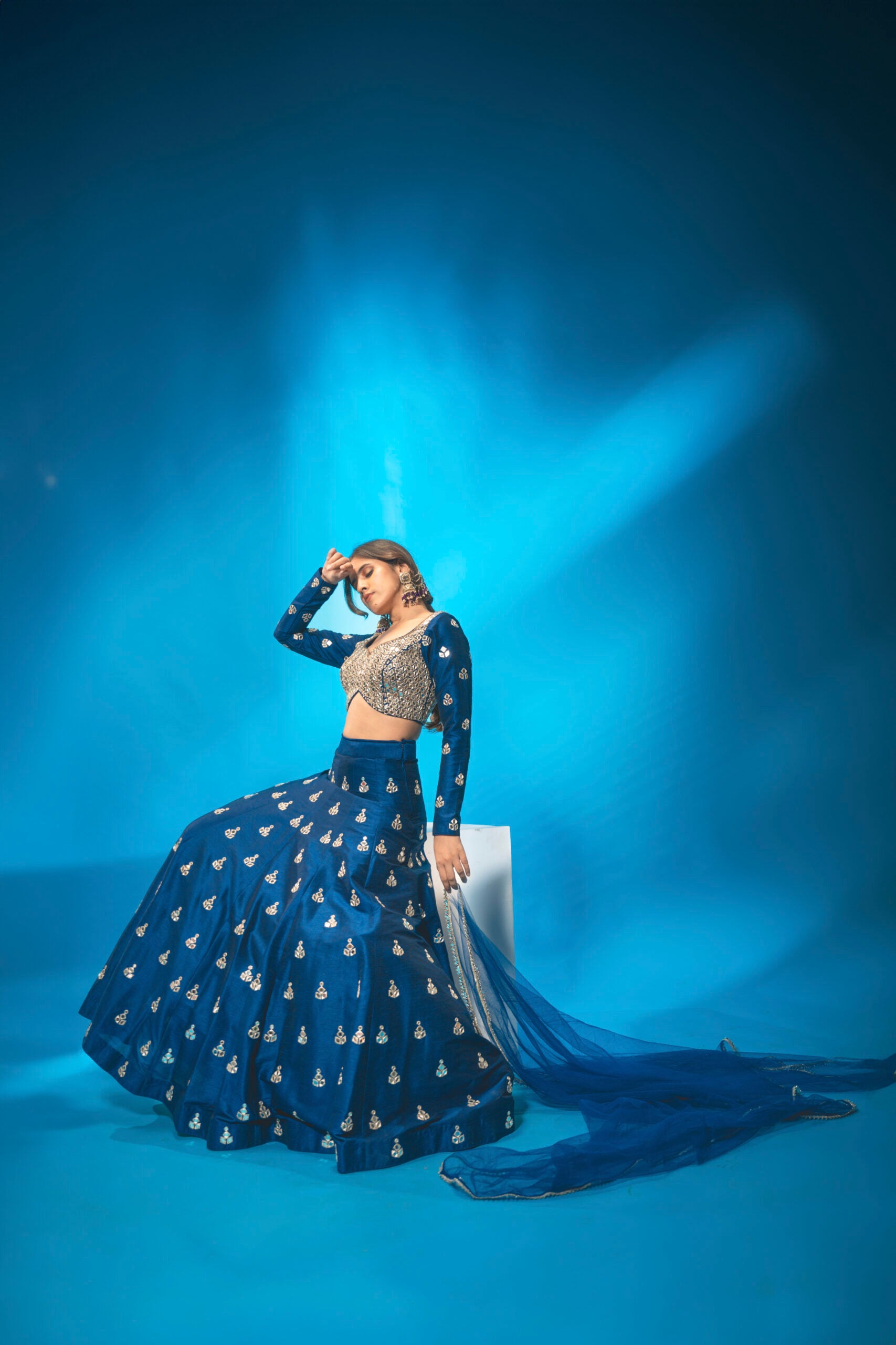 Navy Blue Lehenga Set image 5