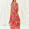 Red Printed Kaftan Set with Pants image 0