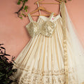 Ivory Sequin Starlight Lehenga with Ivory Mirror Blouse and Dupatta image 0