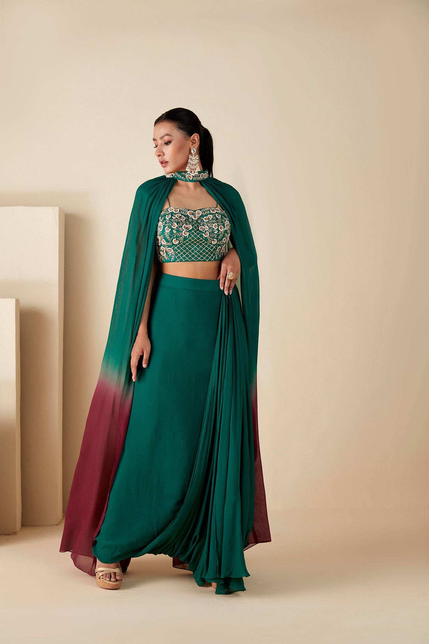 Ombre Cape Skirt Ensemble image 7