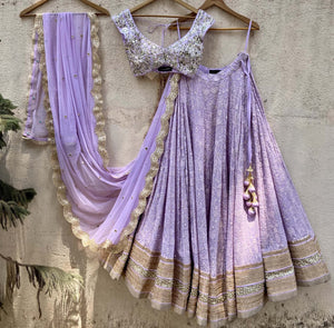 Lavender Lucknowi Mirror Lehenga Set image 5