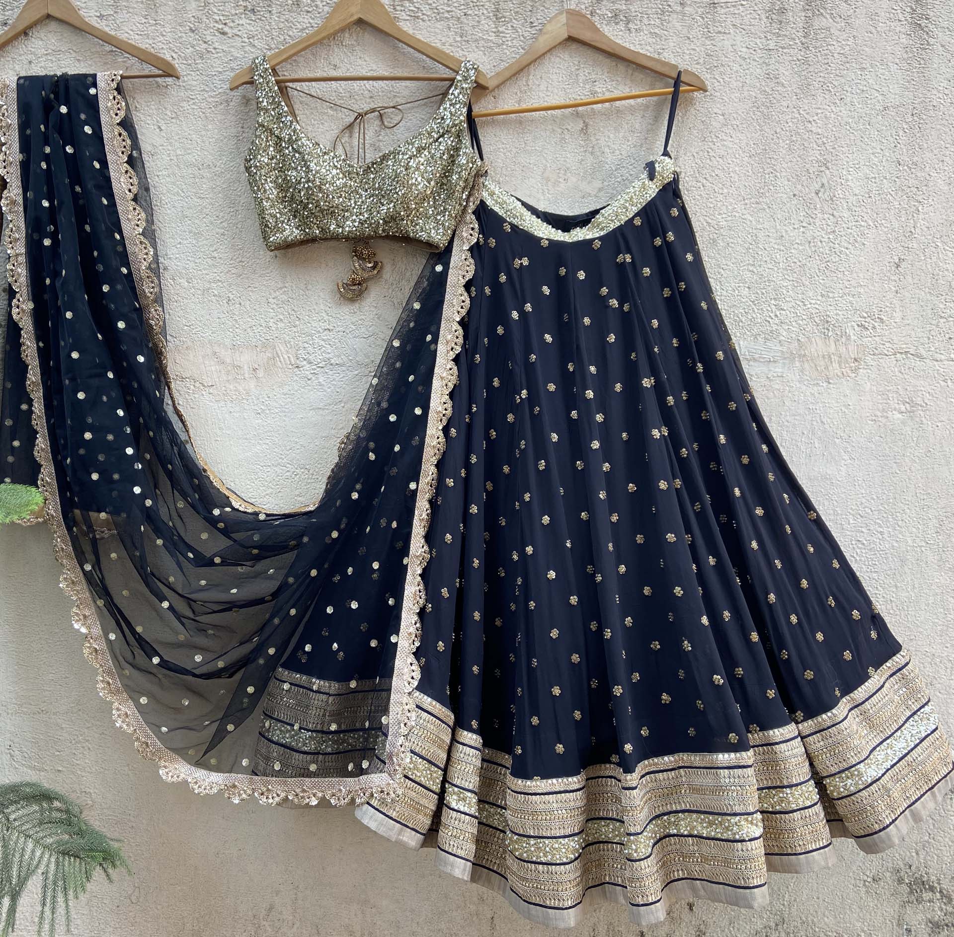 Black Sharmily Lehenga Set - S image