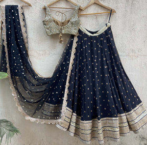 Black Sharmily Lehenga Set image 2