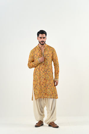M HIGHLIGHTED KURTA WITH COWL PANTS - Custom image