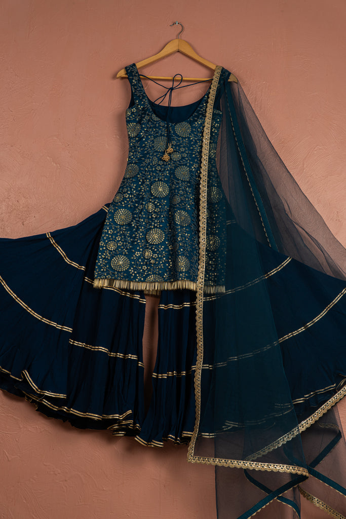 Navy Blue Sharara Set image 1