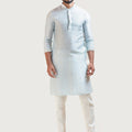 Ice Blue Embroidered Kurta Set image 0