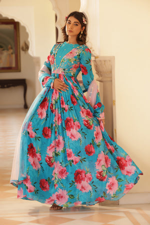 Floral Printed Anarkali image 12