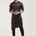 Coco Brown Asymmetric Kurta Set image 0