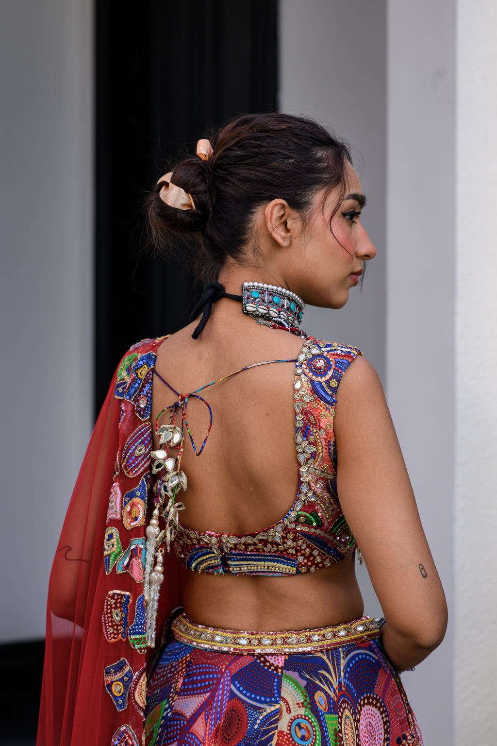 Iris Highlighted Lehenga Paidawn With Highlighted Blouse And Highlighted Applique Dupatta image 4