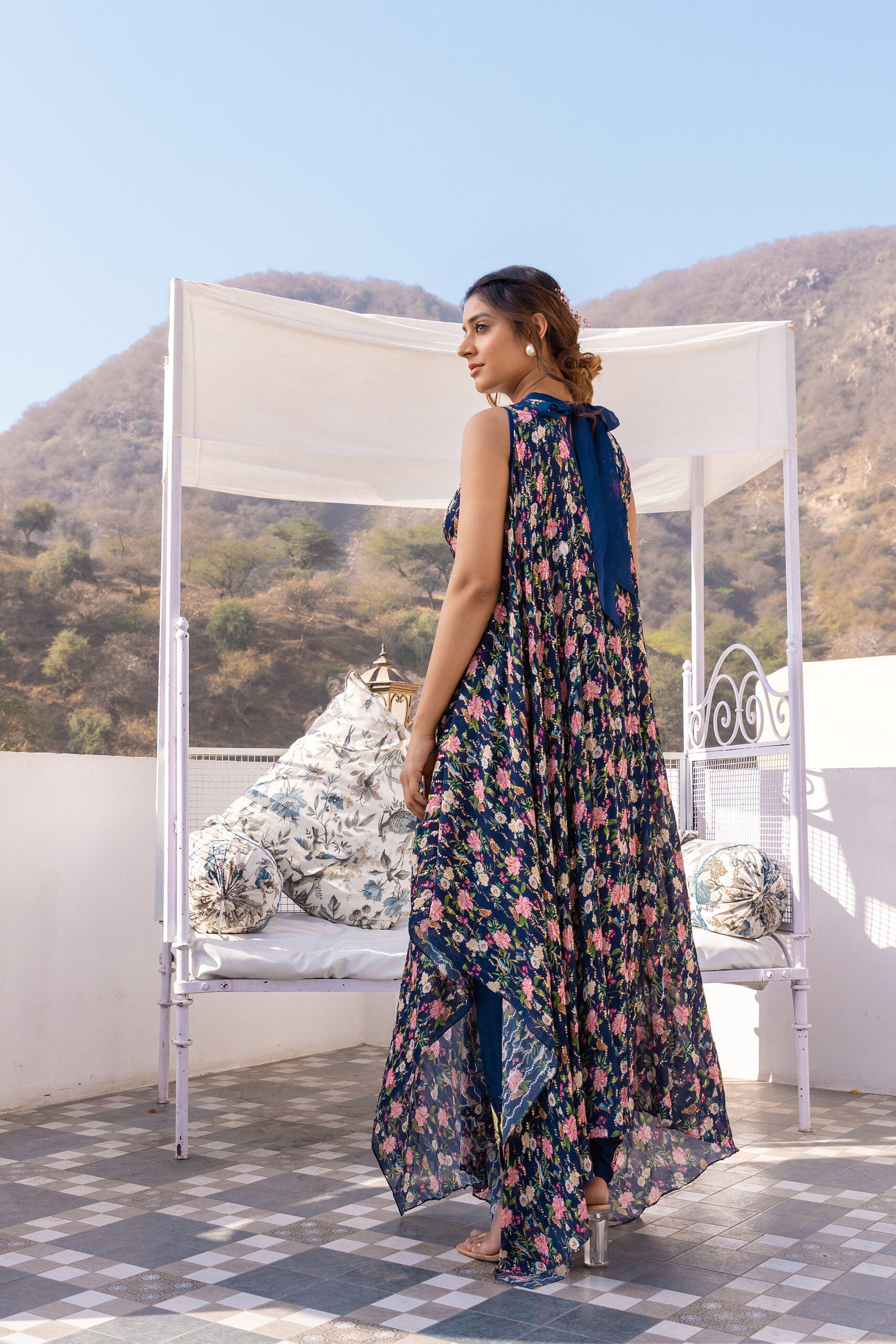 Chic Blue Butterfly Pant Set image 3