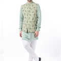 Green Rose Print Bundi Jacket Set image 0
