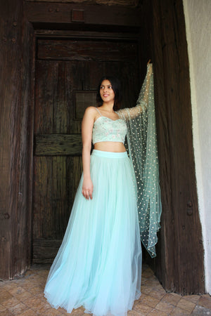 Mint Green Bustier with Tulle Skirt image 2