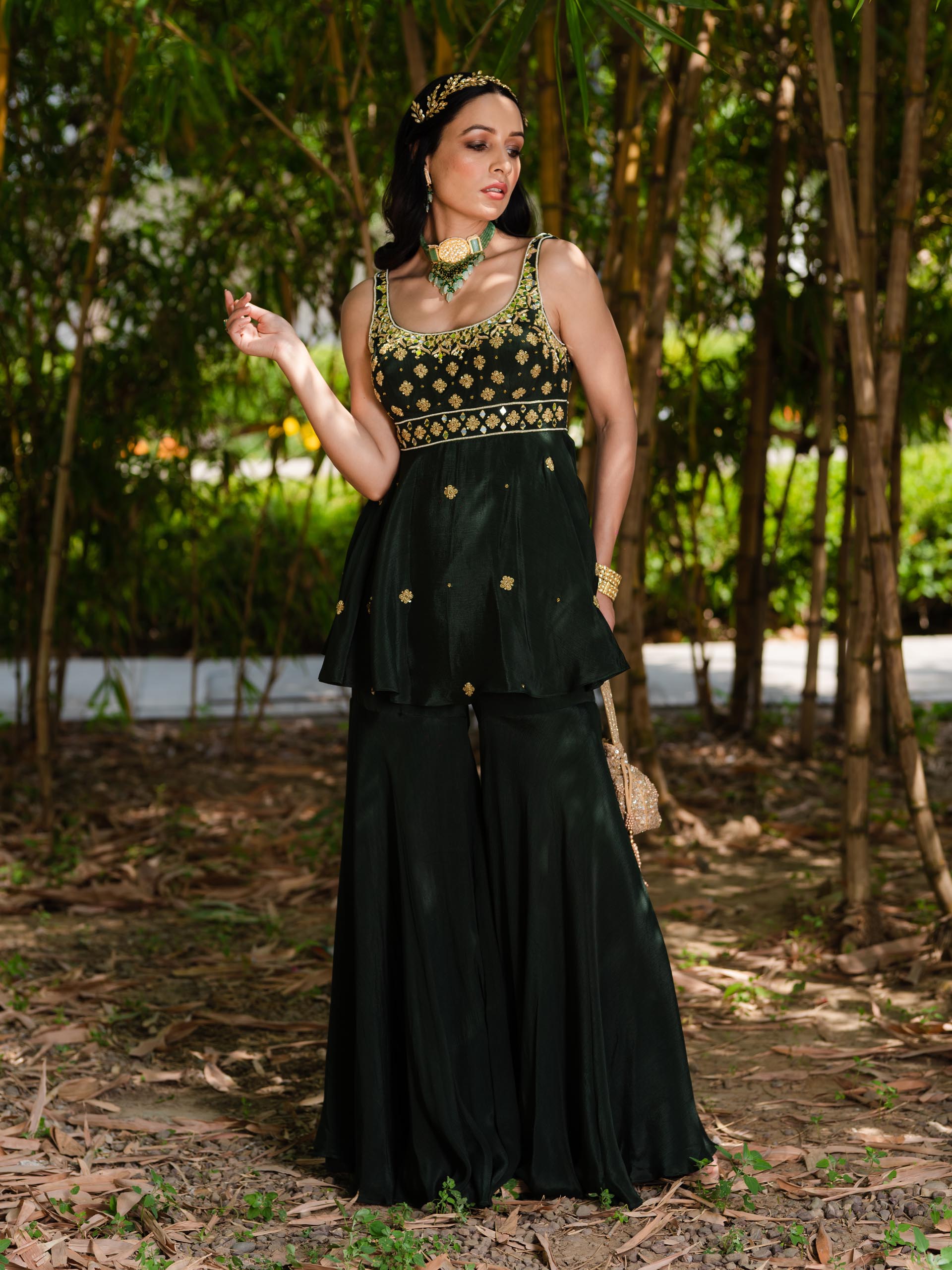 Dark Green Aaisha Sharara Set image 2