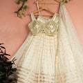 Ivory Radiant Sequin Lehenga with Mirrorwork Blouse Set image 0