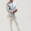 Gray Maple Leaf Nehru Kurta Set image 0