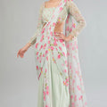 Floral pre-drape saree image 0