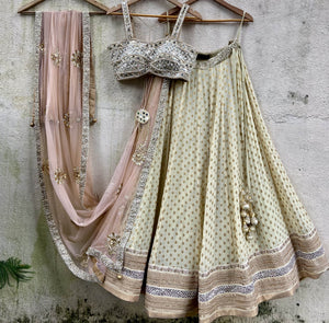 Pale Yellow Lehenga Set - L image