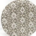 White Round Embroidered Clutch image 0