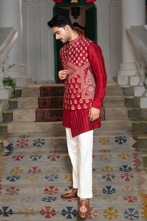 Royal Ruby Nehru Kurta Set image 2