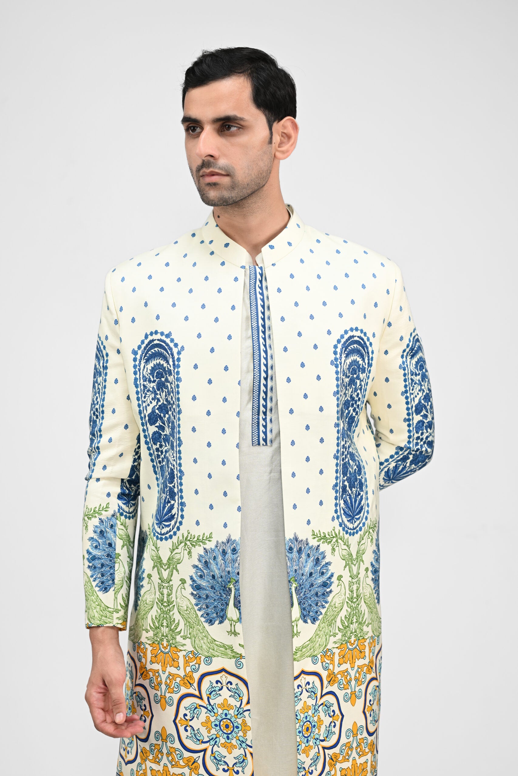 Royal Peacock Achkan Full set image 1