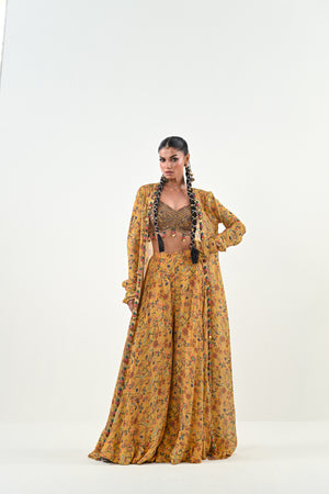 M FLARED PANT EMBROIDERED JACKET SET - M image