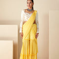 Sweetheart Neckline Sharara Saree Set image 0