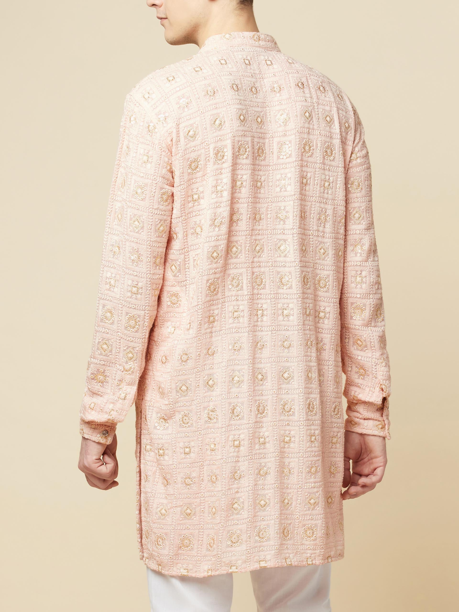 Blush Pink Lucknowi Embroidered Kurta Set image 1