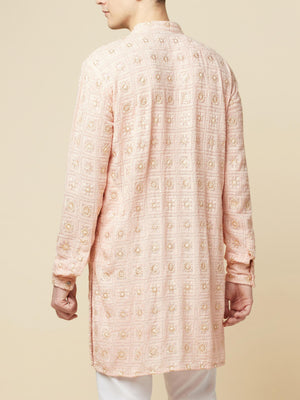 Blush Pink Lucknowi Embroidered Kurta Set image 1