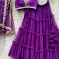 Purple Tier Ruffle Lehenga Set image 0