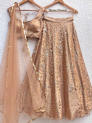 Gold Shimmer Lehenga Set image 1