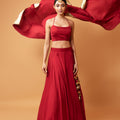Red Modal Lehenga Set image 0