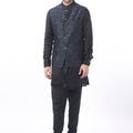 Black Gray Brocade Bundi Jacket Set image 0