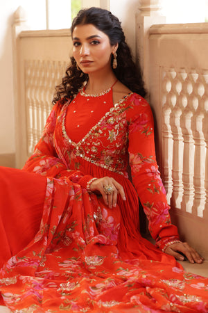 Georgette Crepe Double Neck Anarkali image 16