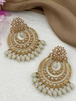 Metallic Chandbali Earrings image 2