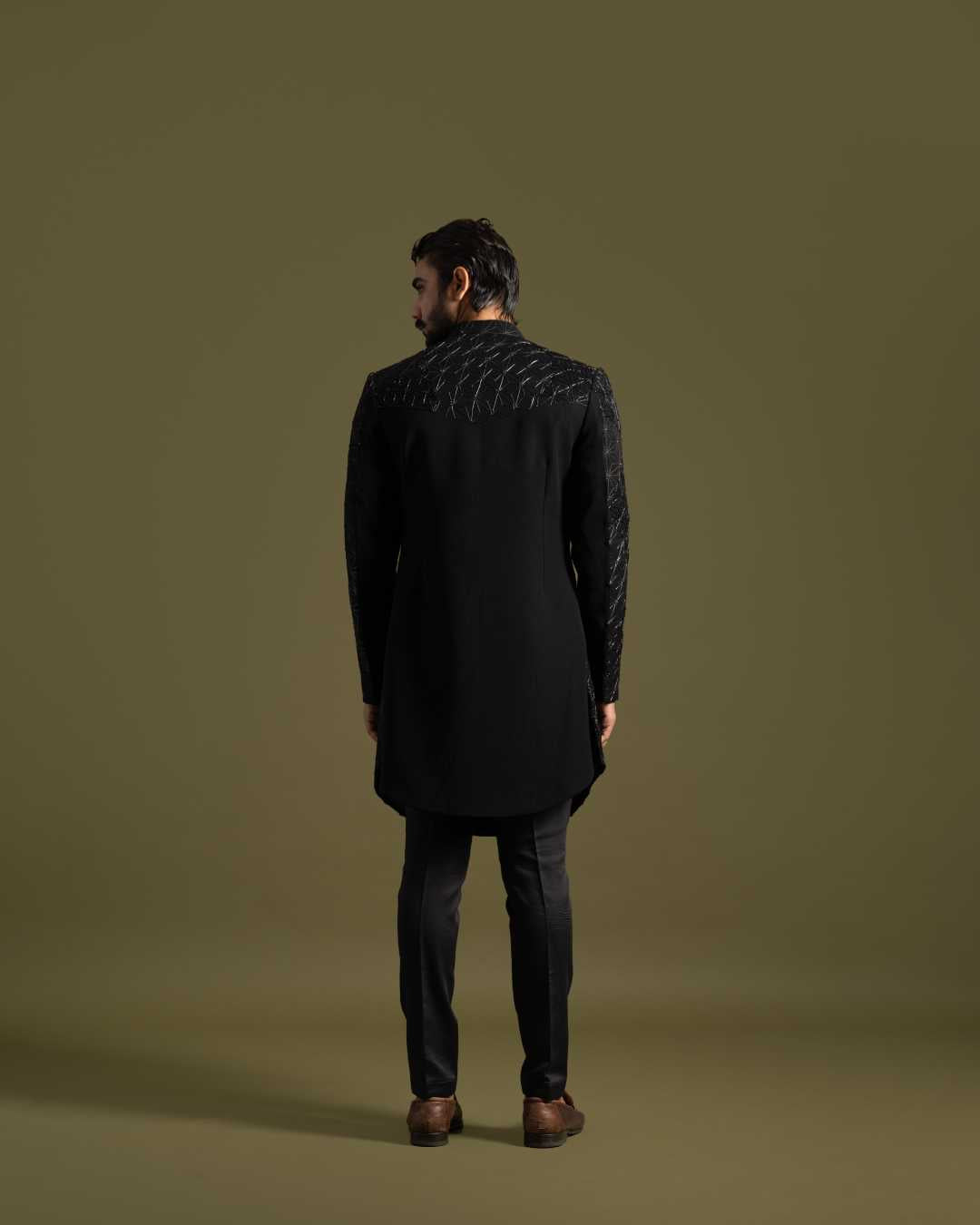Black Achkan Set image 3
