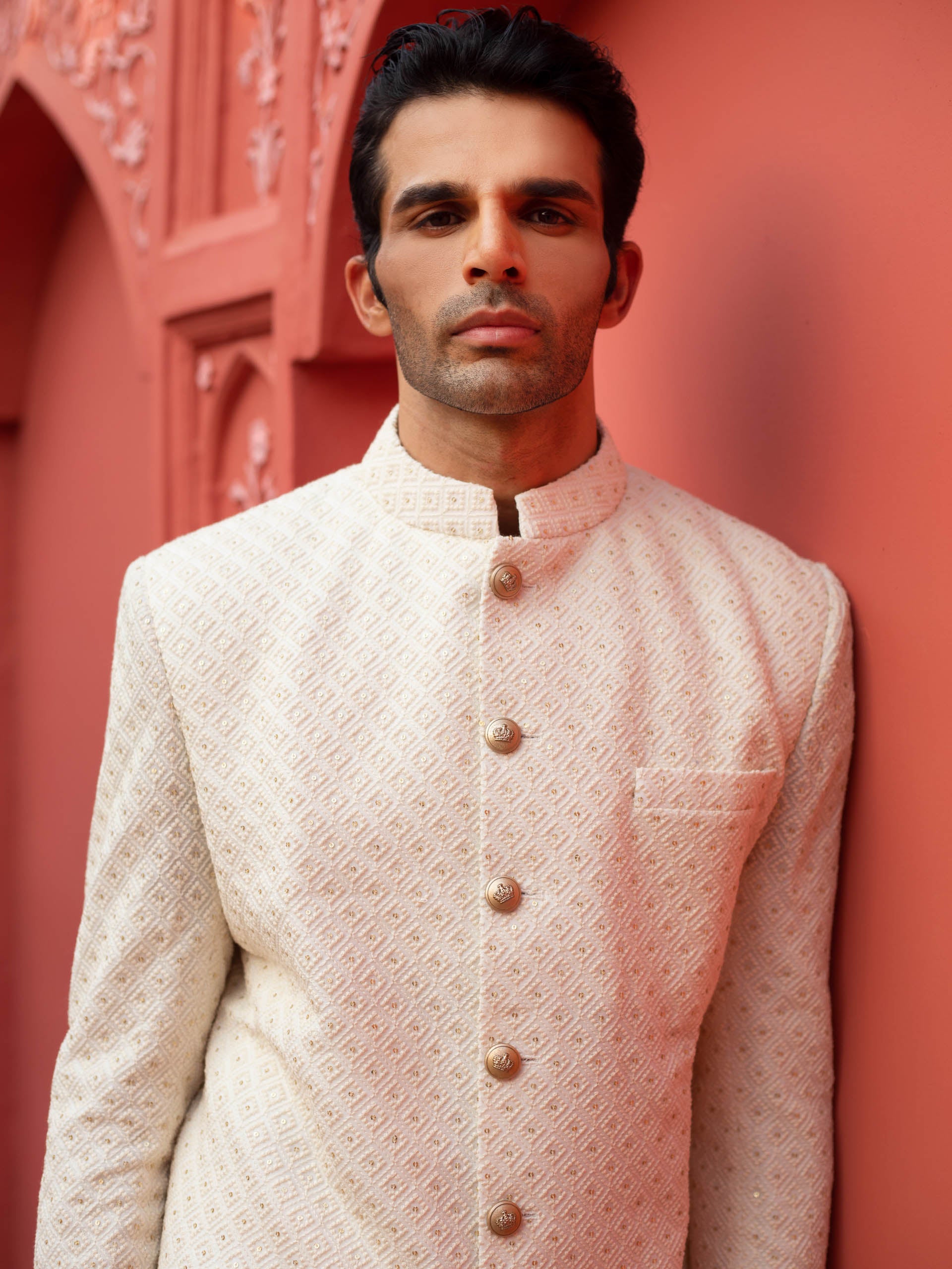 Ivory Sherwani Set image 2