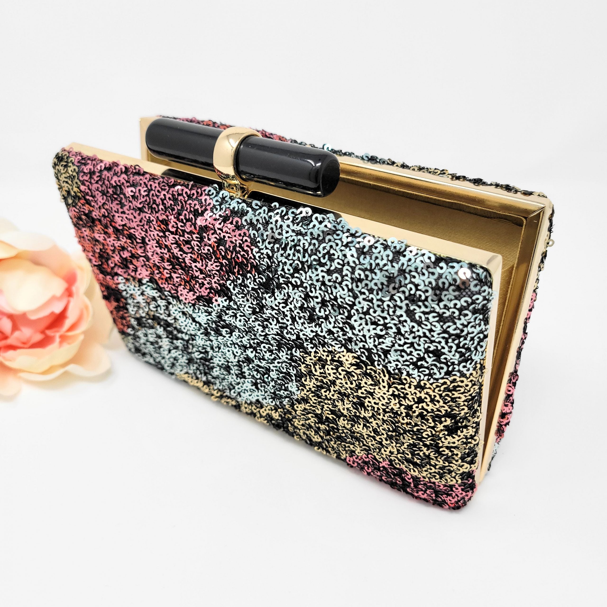 Multi-Color Sequins Embroidered Clutch image 2