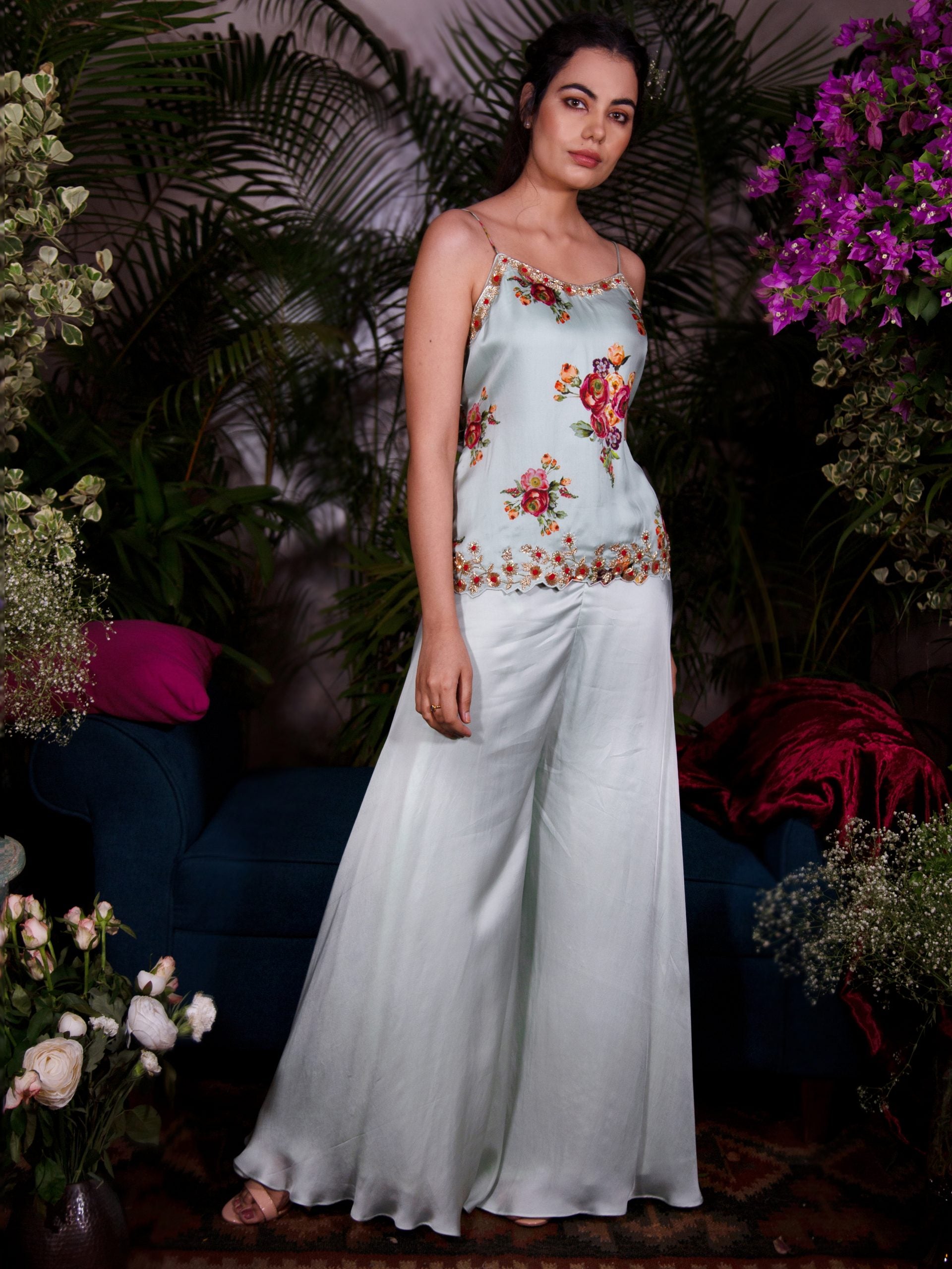 Sea Green Pant Suit - M image