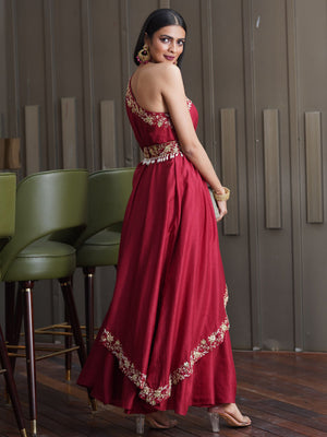 Amber One Shoulder Gown with Belt image 3