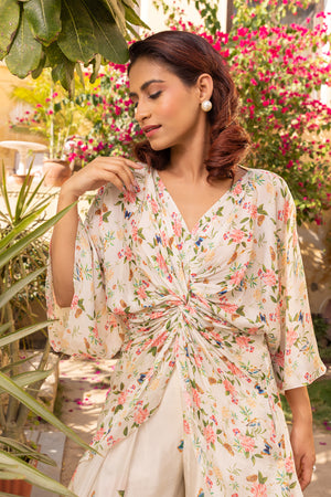 Off-White Georgette Crepe Co-Ord Set image 3
