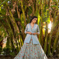 Light Blue Georgette Printed Lehenga Set image 0