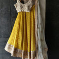 Yellow and Ivory Lehenga Set image 0