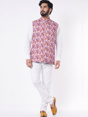 Mauve Floral Bundi Jacket - M image
