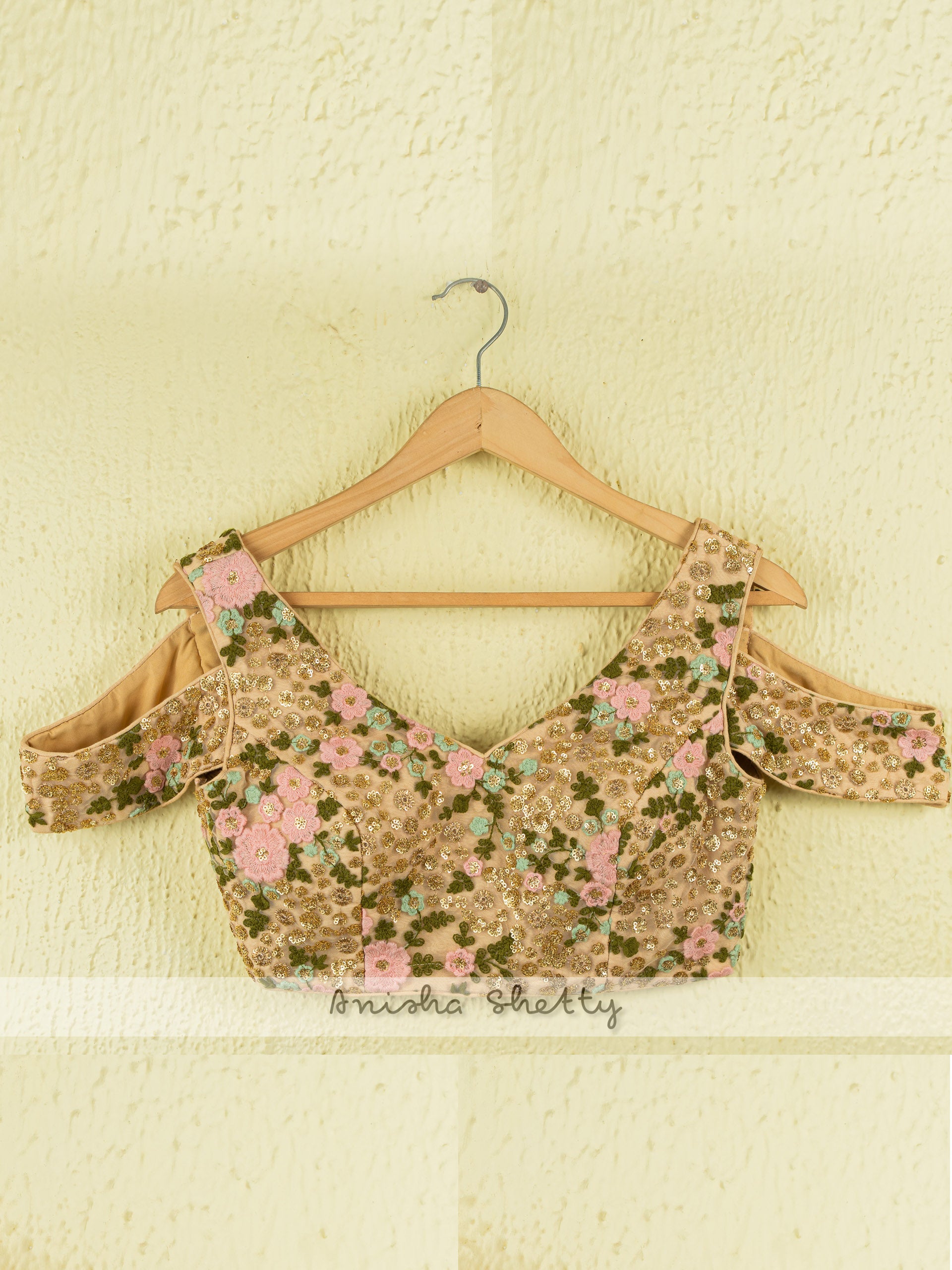 Pineapple Yellow Lehenga and Oyster Floral Blouse Set image 1