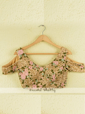 Pineapple Yellow Lehenga and Oyster Floral Blouse Set image 1