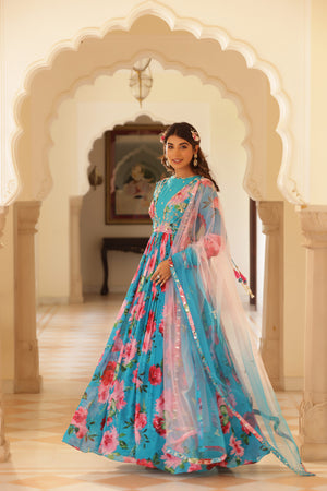 Floral Printed Anarkali image 18